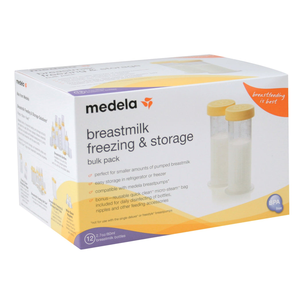 Medela breast milk freezing & storage pack includes 12 80ml bottles & lids