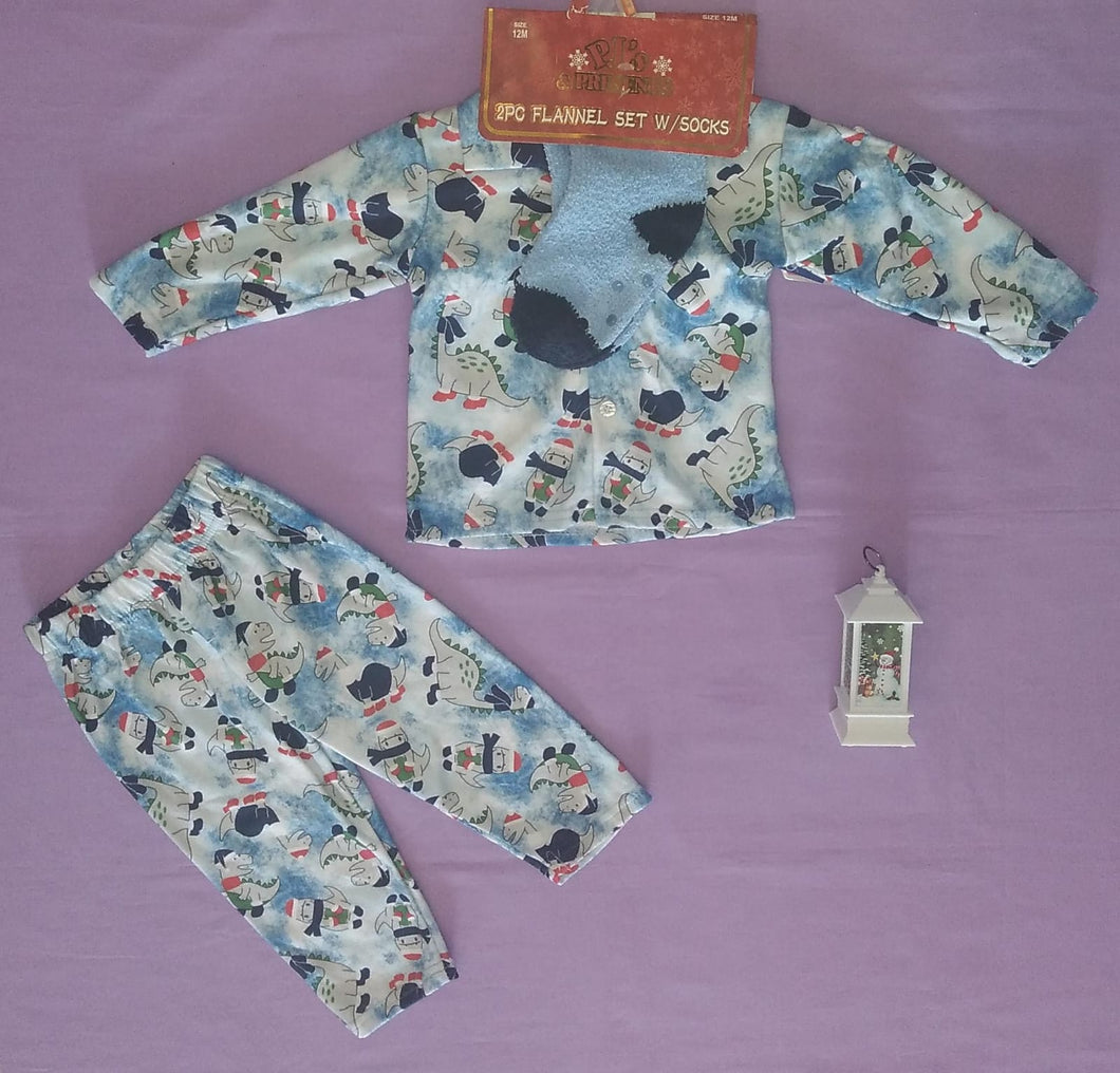 PJ's and Presents 2pc Flannel Set with Socks