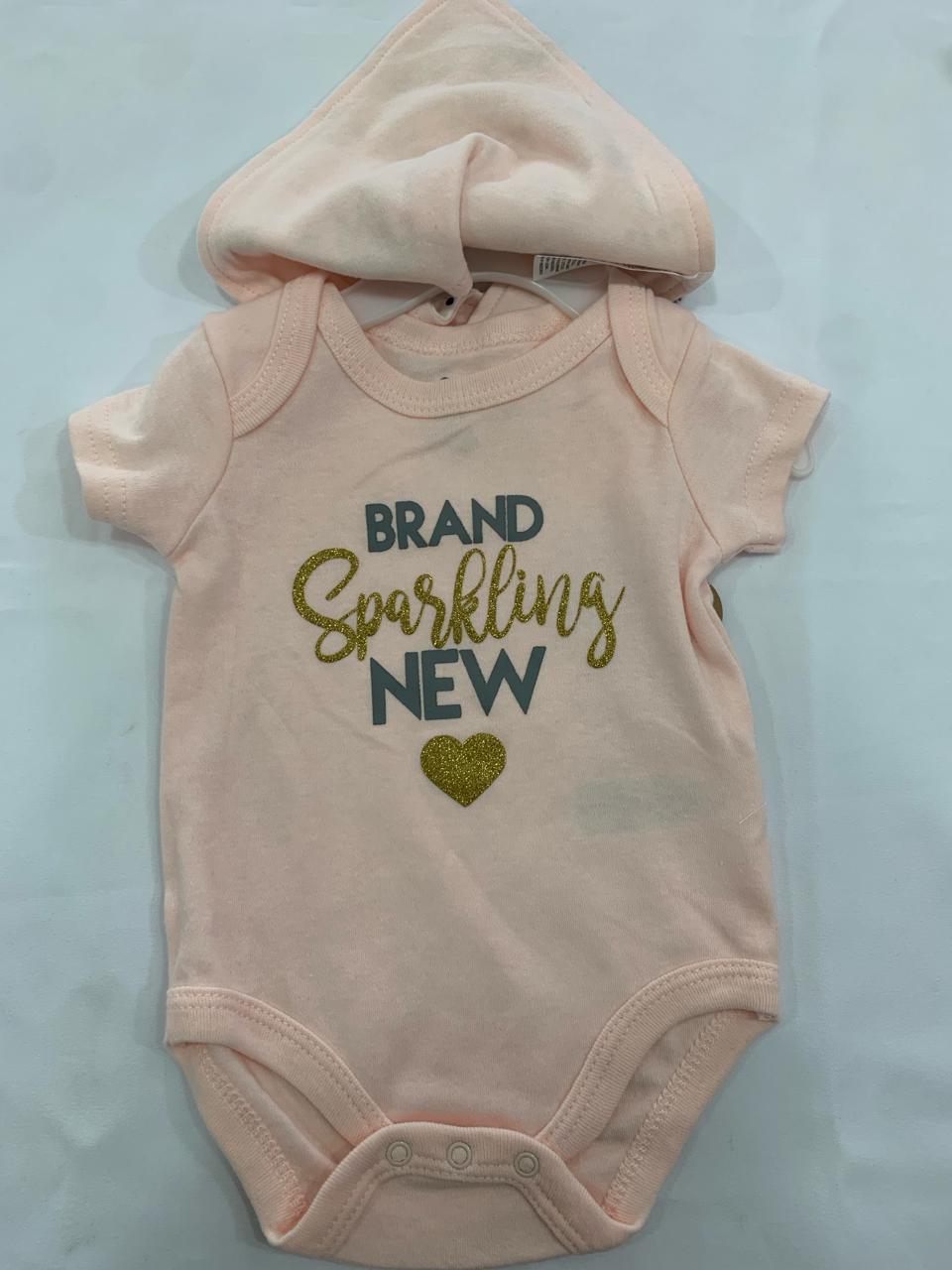 Baby ess 2pc onesie & bib (sparkling new)