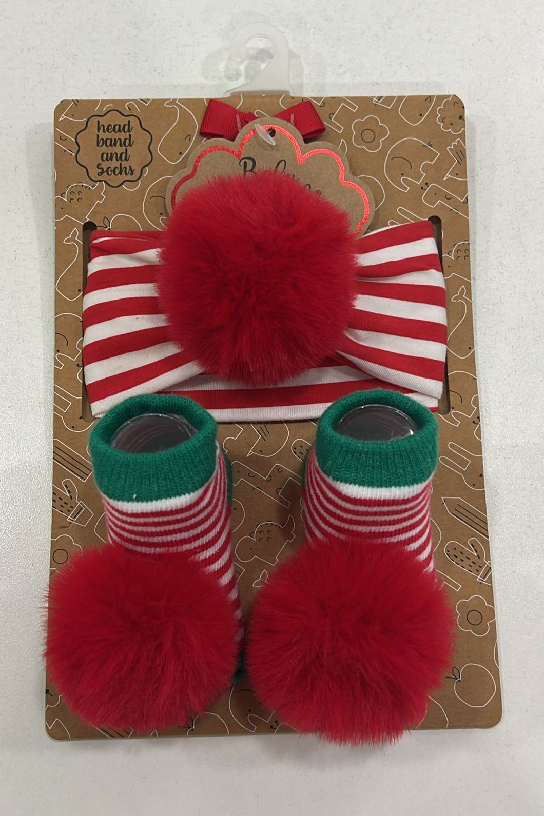 Baby Essentials Christmas head band and socks