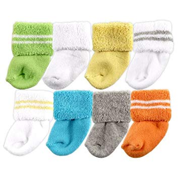 Luvable friends baby 8 pack newborn socks