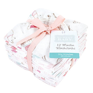 Hudson Baby 12 Muslin Washcloths