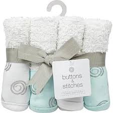 Buttons & Stitches 4pc Washcloth Set