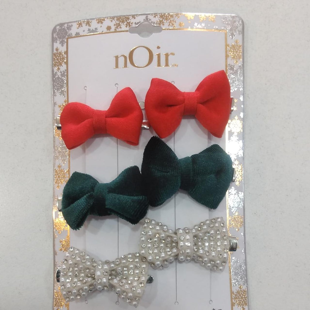 Noir Bow Clips